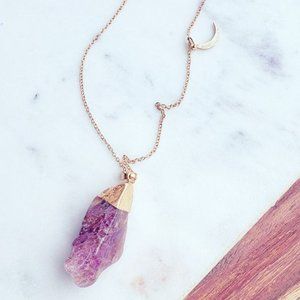 Purple Quartz charm necklace